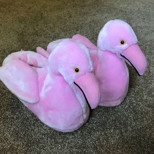 Plush Flamingo House Shoe Slippers